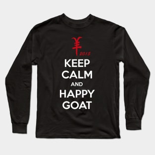 Keep calm and happy goat Long Sleeve T-Shirt